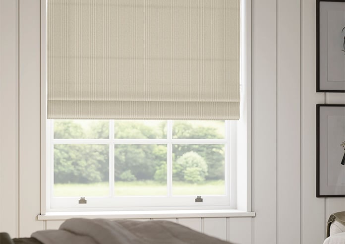Portofino Stripe, White Truffle - Roman Blind - Image 5